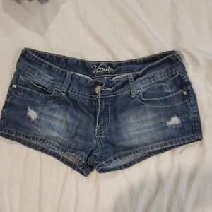 Vanity Women's Distressed Blue Jean Shorts